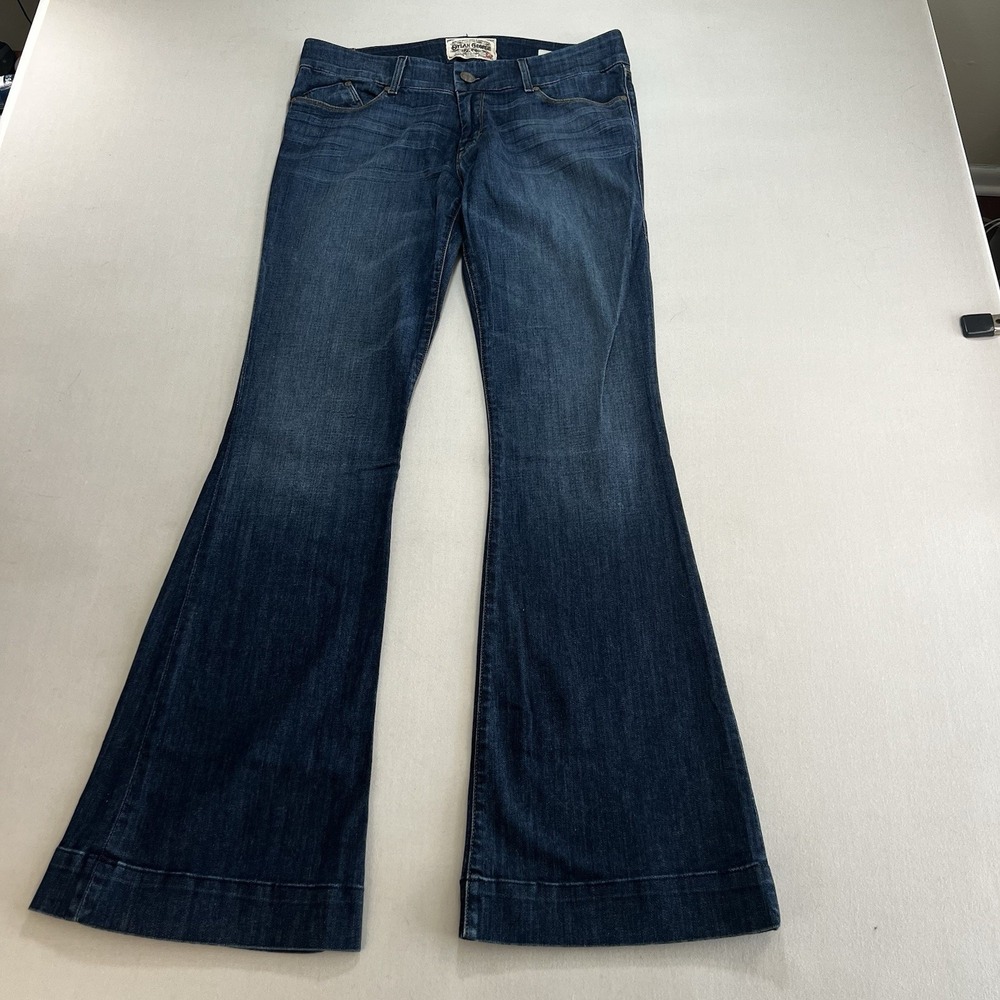Dylan George Diane Flare Denim Jeans Mid Rise Size 31 Dark Wash